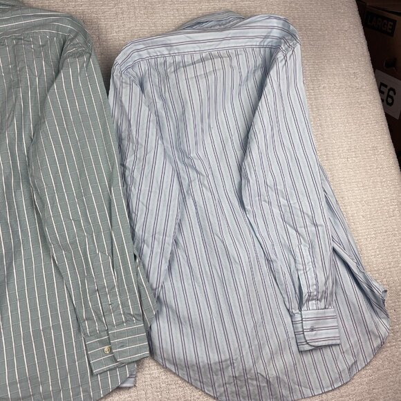 Lot of x2 Vintage Giorgio Armani Jeans Shirt Mens M Blue Plaid / Lined Read* - Picture 12 of 15